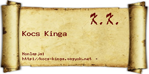 Kocs Kinga névjegykártya