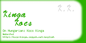 kinga kocs business card
